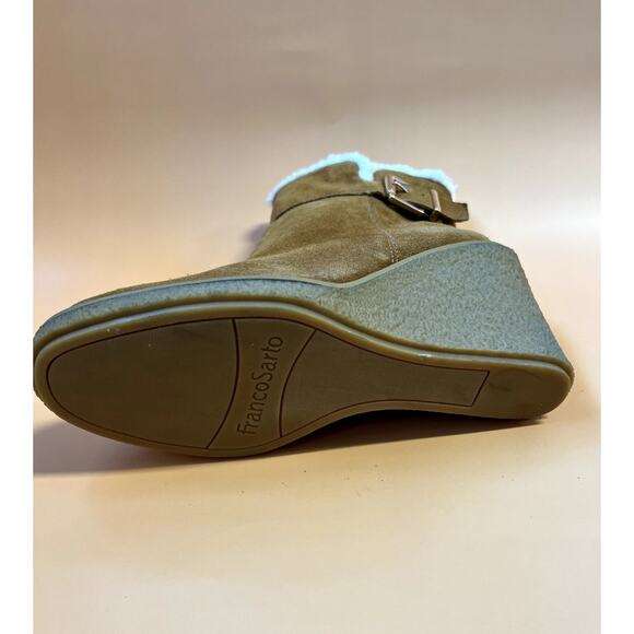 Franco Sarto L-Ulayna Booties Ankle Boot Nougat Brown Leather Women's Size 8 - Picture 7 of 8